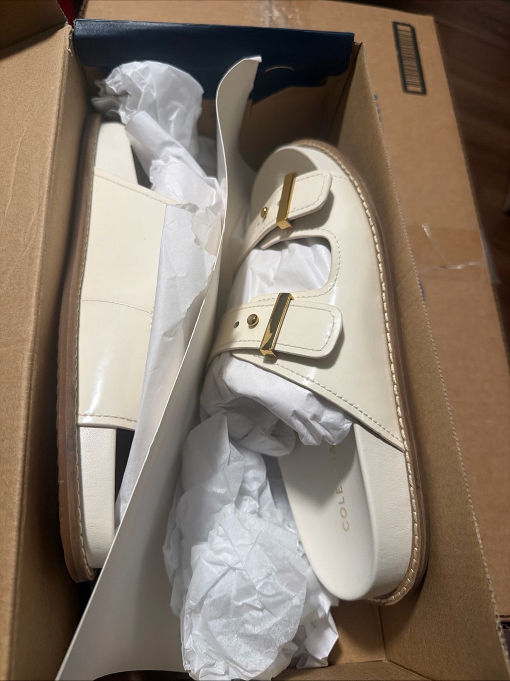 Cole Haan Women's Marisol Footbed Sandals Slip On  - Ivory Sz 8